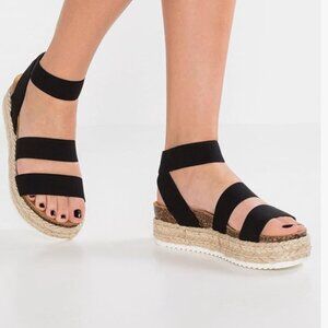 Steve Madden Women's Kimmie Wedge Sandal - Black - Size 8